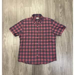 Faherty Shirt Mens XL Red Short Sleeve Button Down Organic Cotton